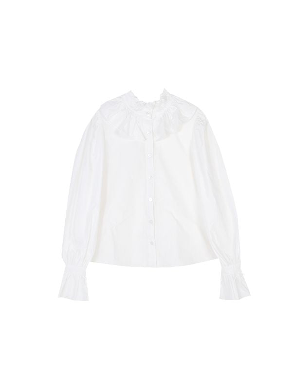 Elizabeth-Collar Stand-Collar Classical Blouse