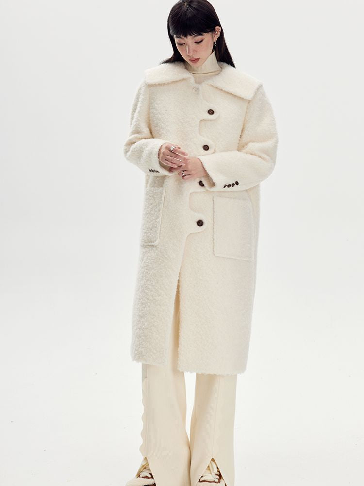 Sailor-collar Wool Wave Nichi Coat