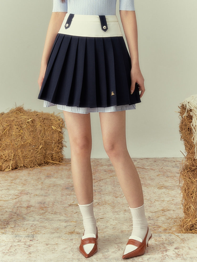 UNIQUE LRAYERE PLEATS SKIRT SKIRT