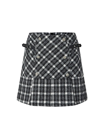 Pleats Short Belt Girly Skirt