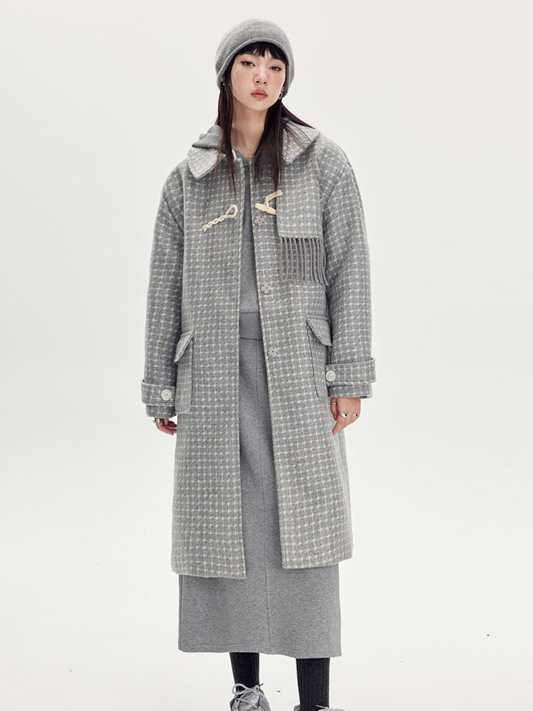 TASSEL CHECKED PLAIN LONG STENKLER-COAT