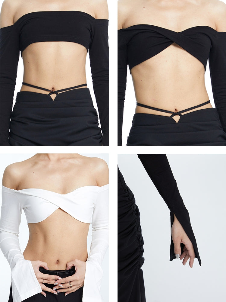 Tight Slim Arm-Cover Tube-Top