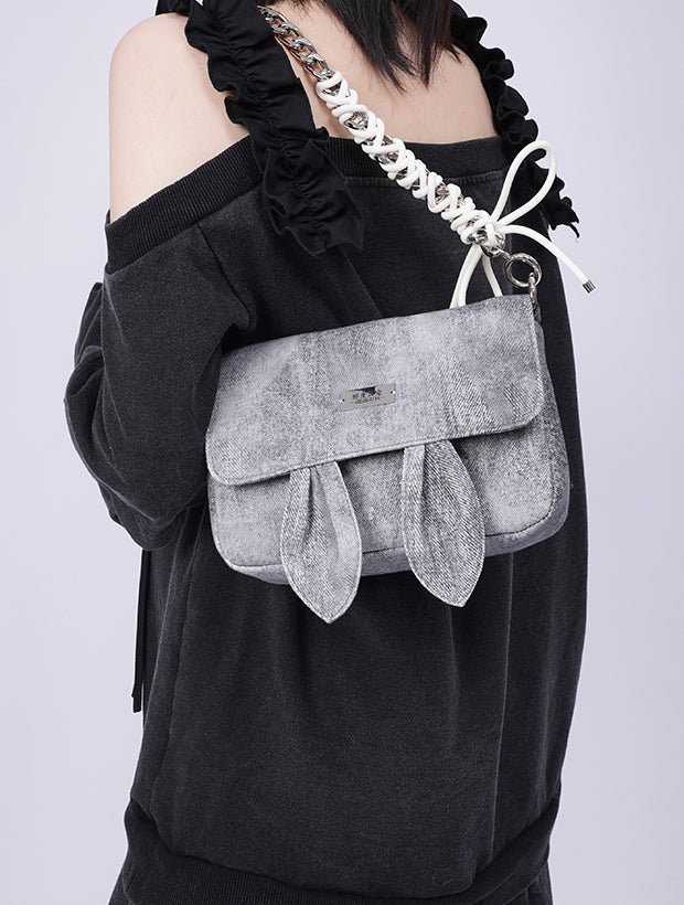 Rabbit-ear Square Flap Shoulder-Bag