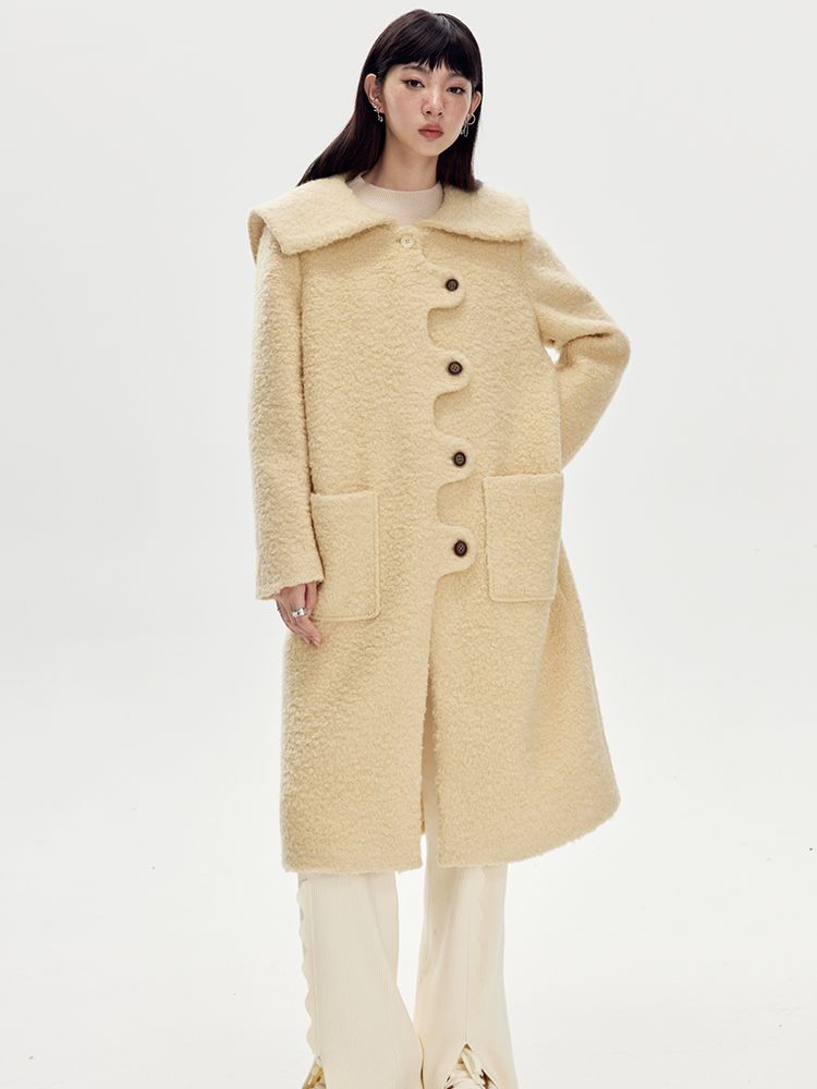 Sailor-Collar Wool Wave Wave Nichi COAT