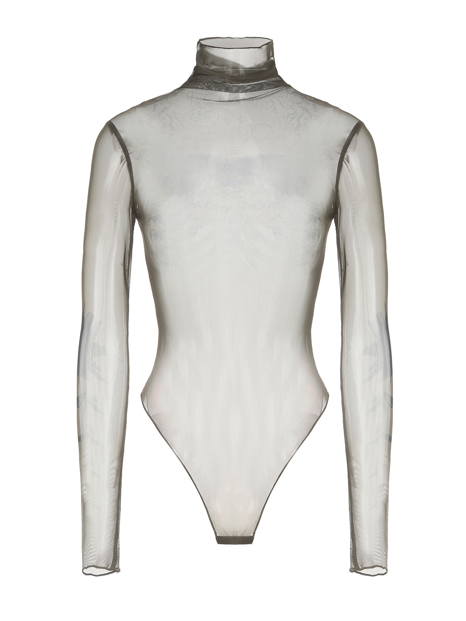 Tight Long-sleeve Sheer Body-Suit