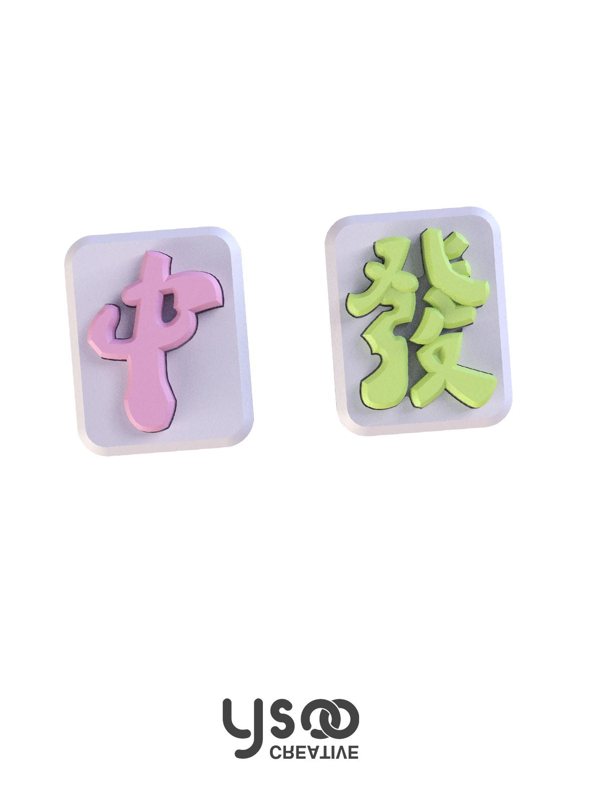 kanji Mahjong-tile Nichi Pierced Earrings