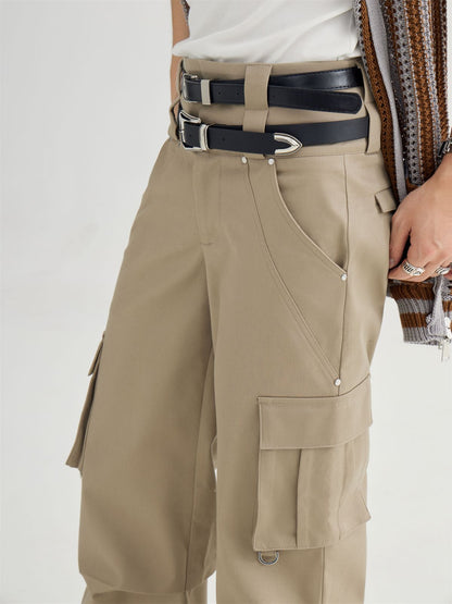 UNISEX CASUAL WIDE FLARE CARGO-PANTS