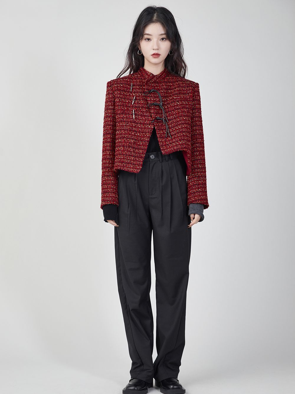 Tweed Asymmetry Classy Jacket