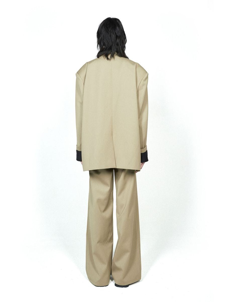 Formal Plain Straight Wide-pants