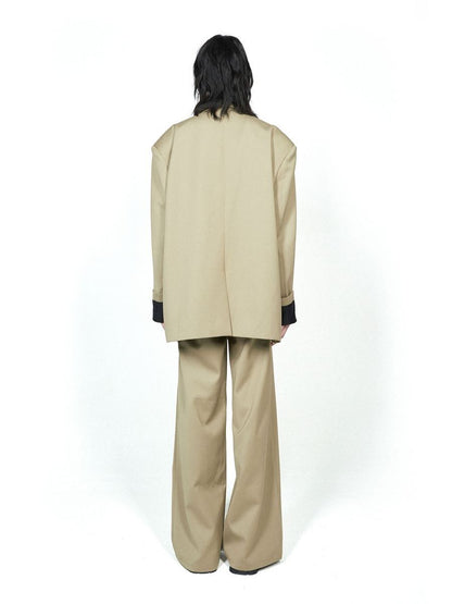 Formal Plain Strait Wide-Pants