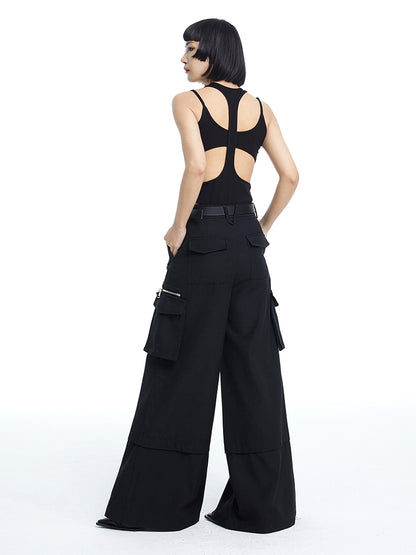 Side-Pocket Wide-leg Handsome Cool Pants