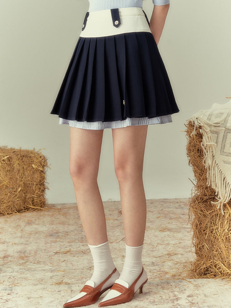 Unique Lrayere Pleats Short Skirt