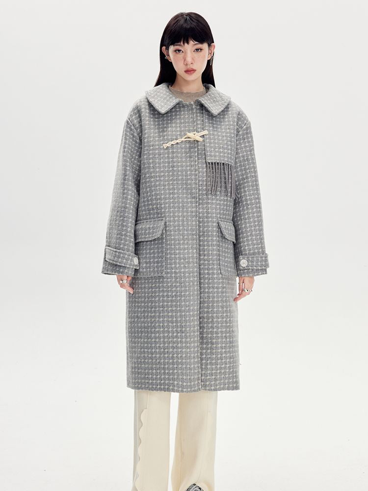 TASSEL CHECKED PLAIN LONG STENKLER-COAT