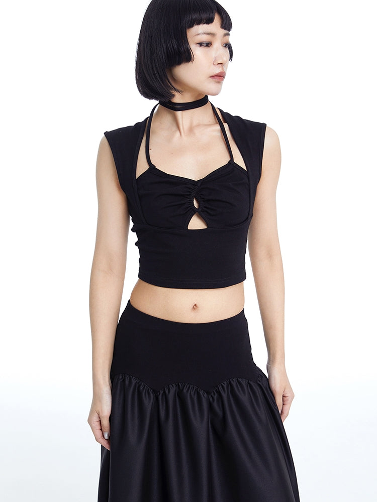 Cropped Halter-neck Tight Cool Tops