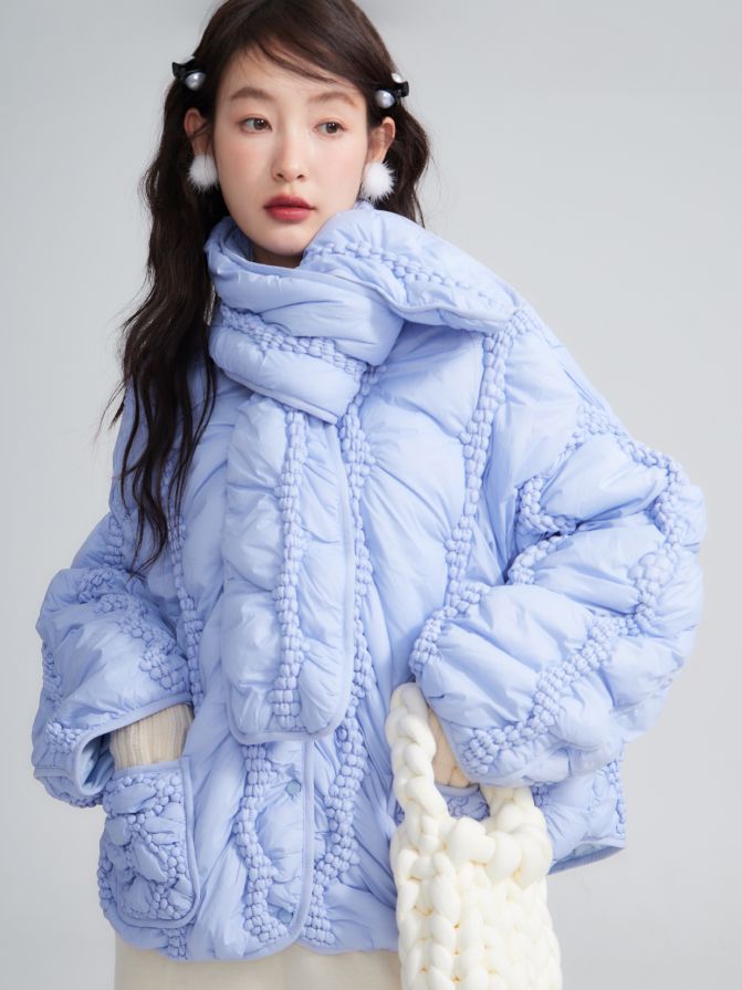 Puffy QUILTING CUTE CHIC NICHI DOWN-JACKET