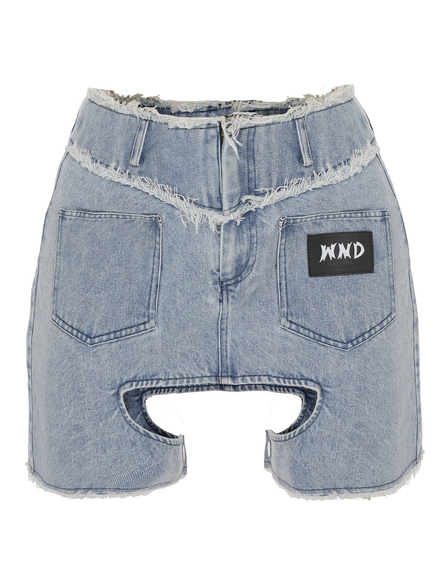 Denim Nichi Tassel Sexy Tops＆Short-Skirt