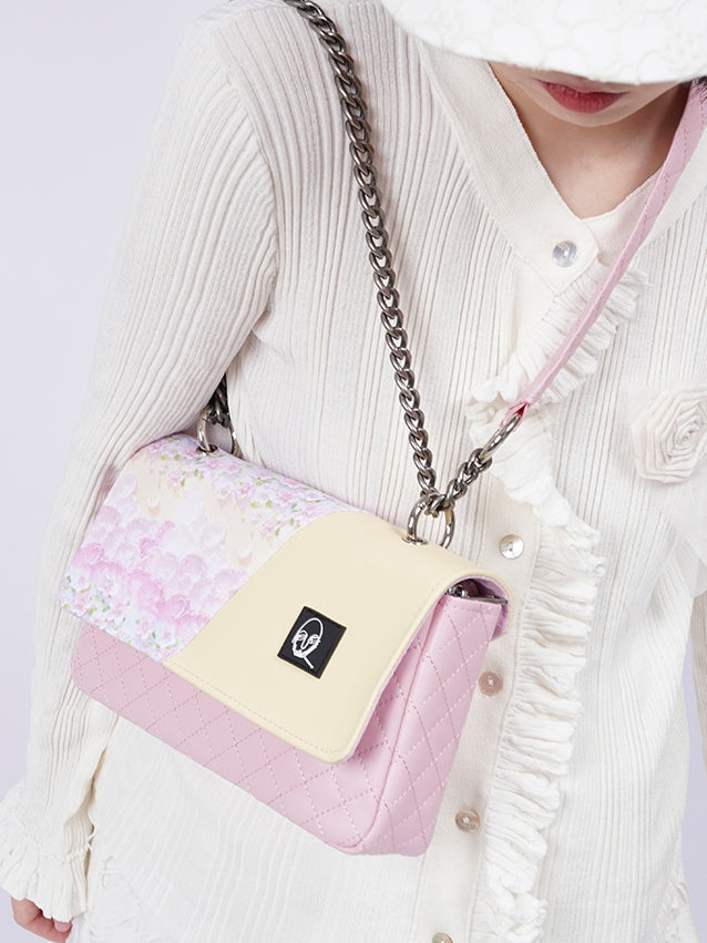 Pale-tone Flap Square Compact 2way Shoulder-Bag