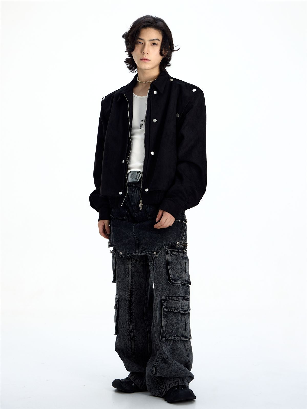 Unisex Denim Wide Casual Cargo-Pants