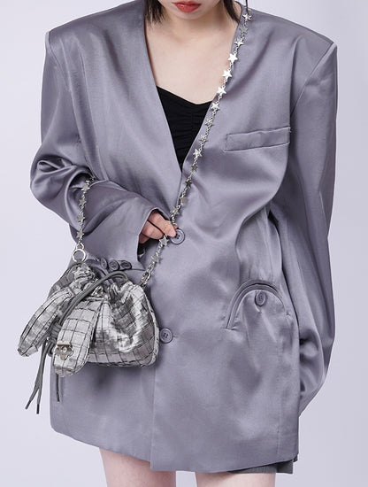 Metallic Rabbit-ear Compact Shoulder-Bag