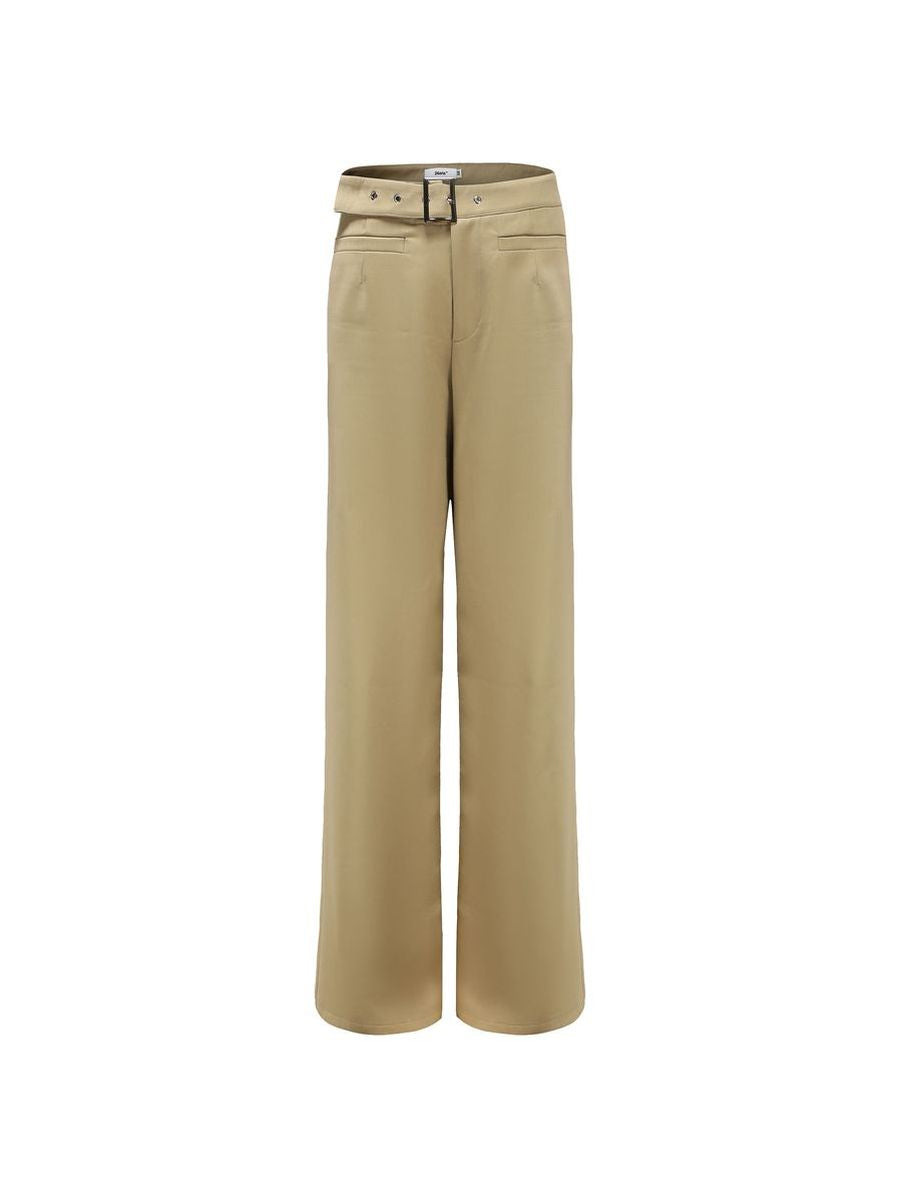 Formal Plain Straight Wide-pants