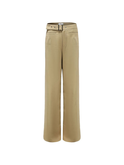 Formal Plain Straight Wide-pants