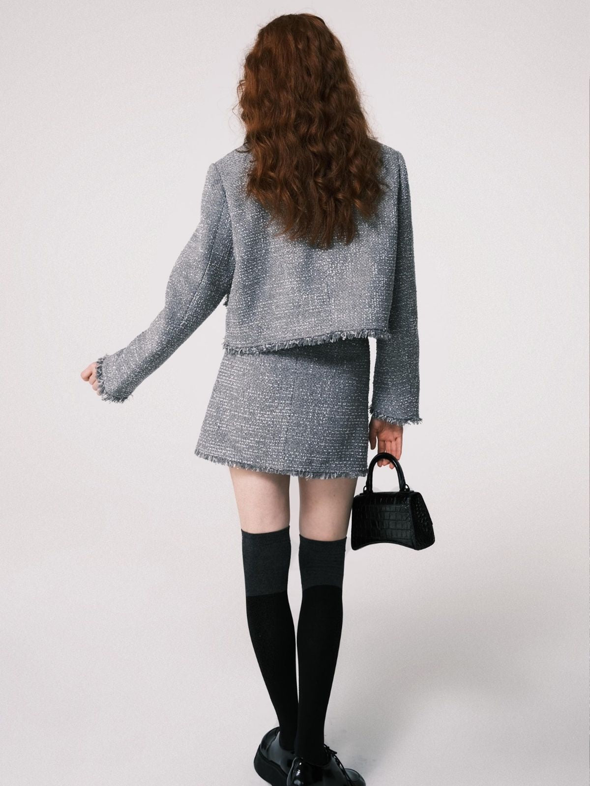 Formal Mature Tweed Jacket&amp;Skirt