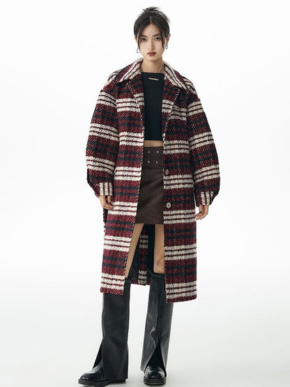 Checked Long Retro Stenkler-Coat