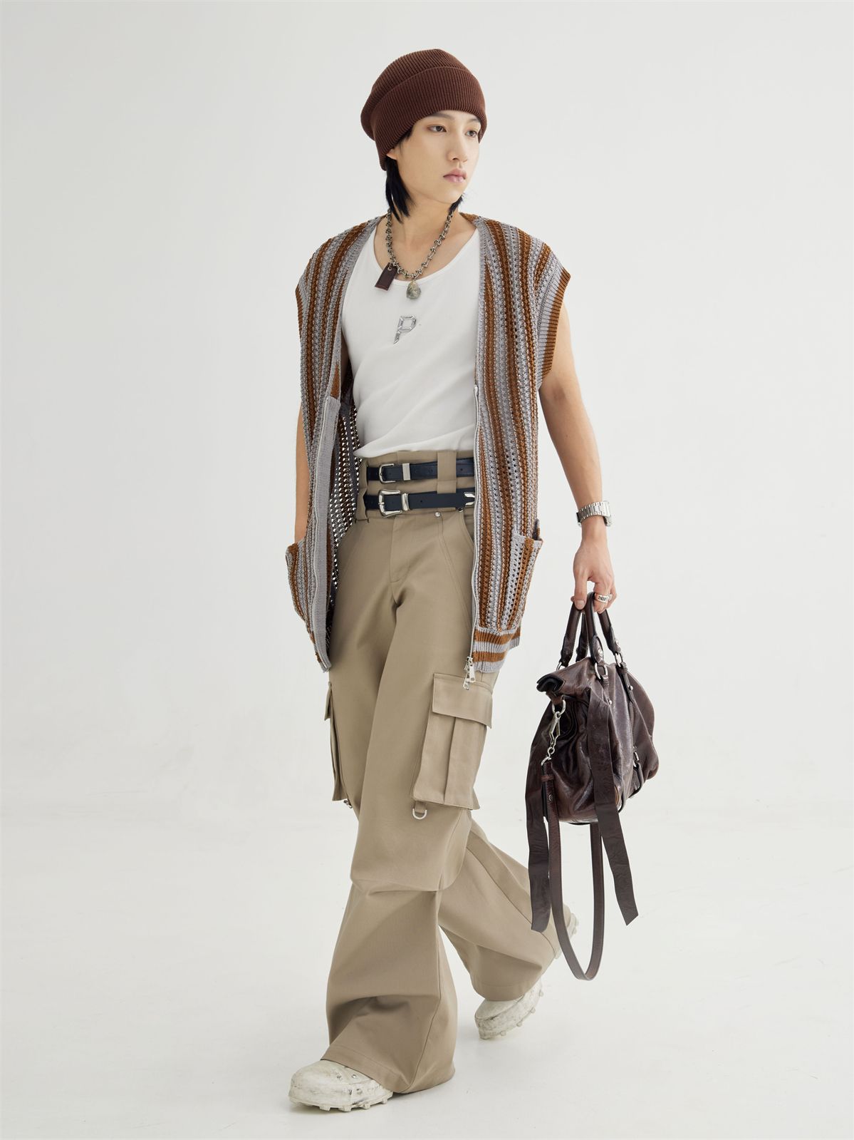 Unisex Casual Wide Flare Cargo-Hosen