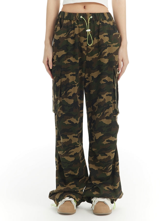 Camouflage Wild Straight Casual Loose Pants