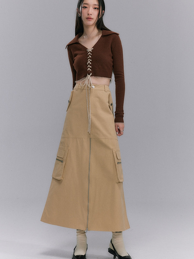 Trench Long Cichi Pocket Zipper Skirt