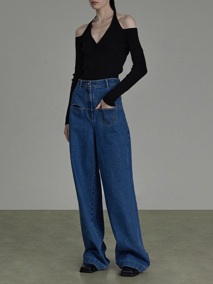 NICHI High -Waist Classy Neat Denim Pants -UNSPOKEN – ARCANA ARCHIVE