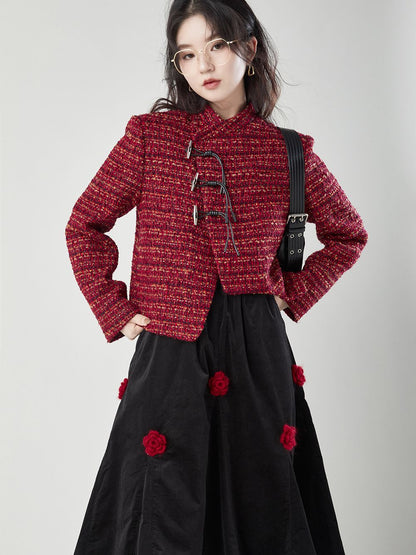 Tweed Asymmetry Classy Jacket