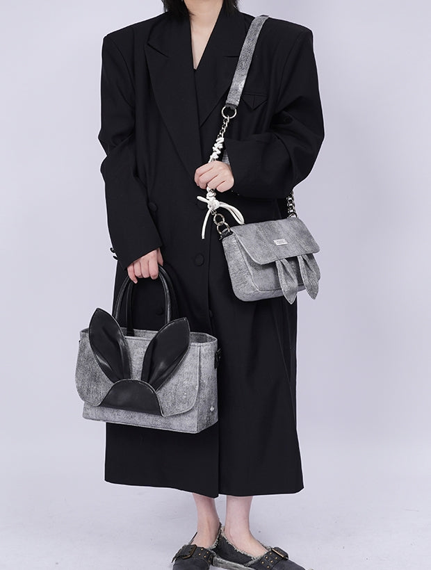 Rabbit-ear Square Flap Shoulder-Bag