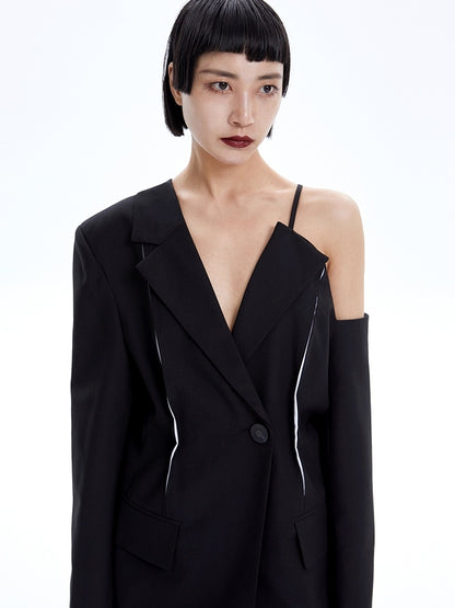 Open-SHOULDER NICHI ASYMMETRY JACKET