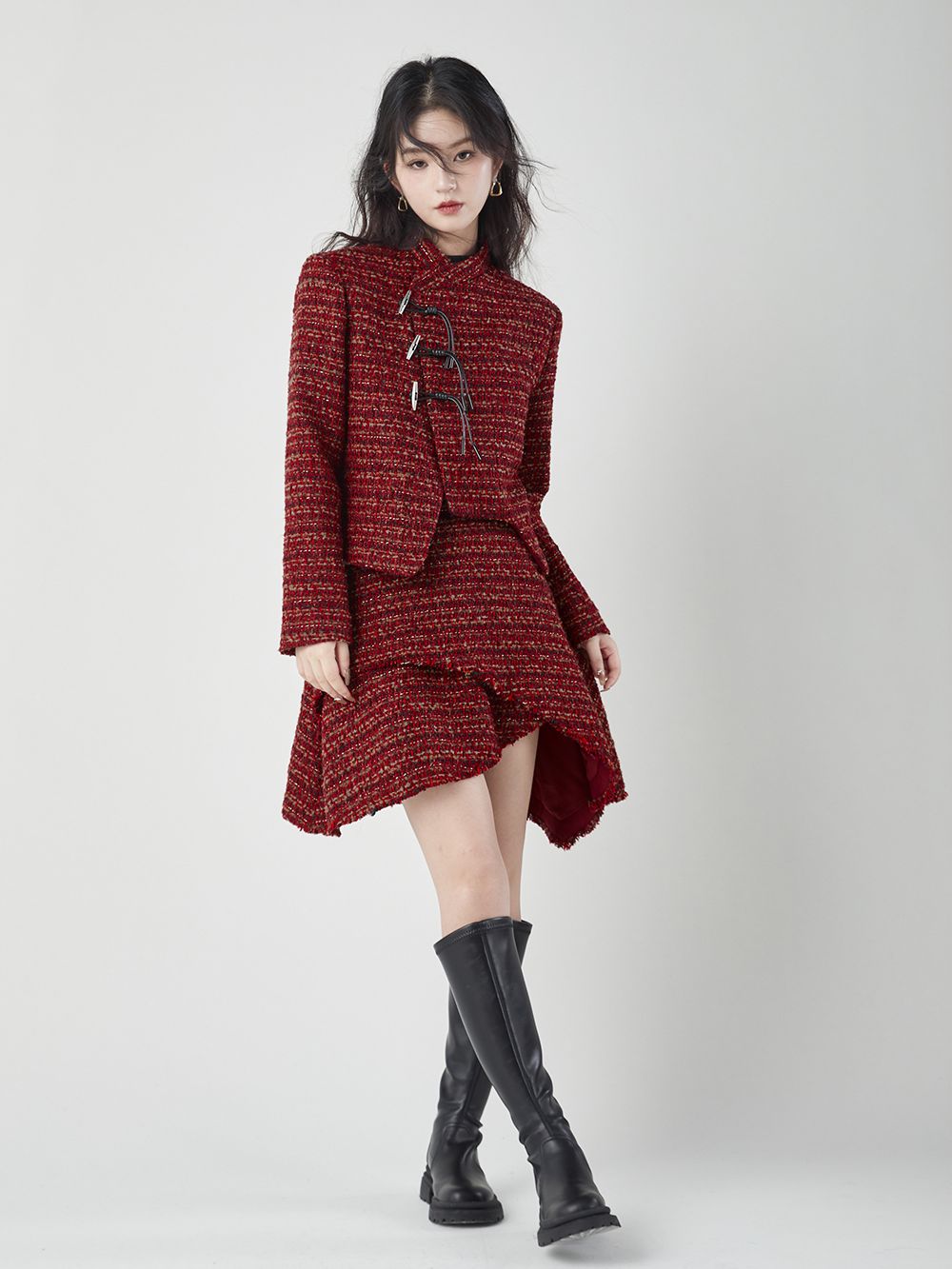 Tweed Asymmetry Classy Jacket