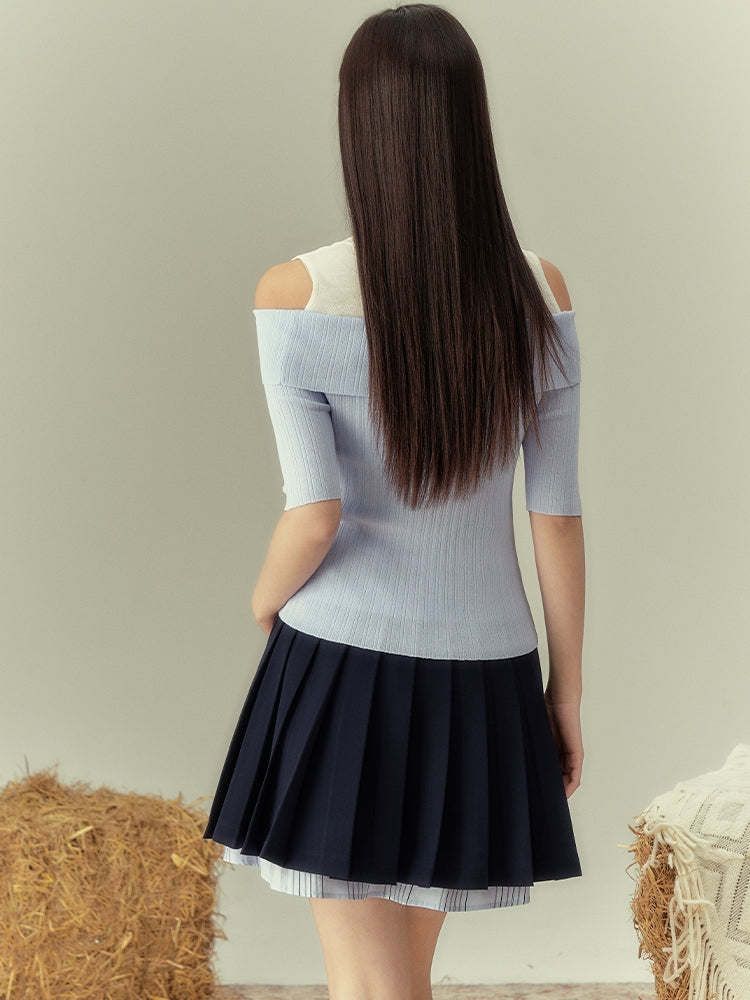 UNIQUE LRAYERE PLEATS SKIRT SKIRT