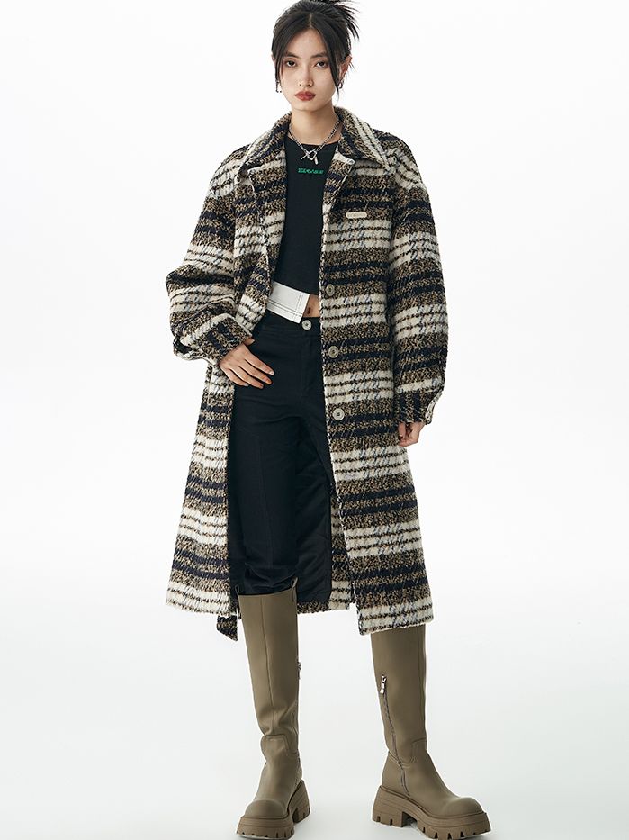 CHECKED LONG RETRO STENKLER-COAT