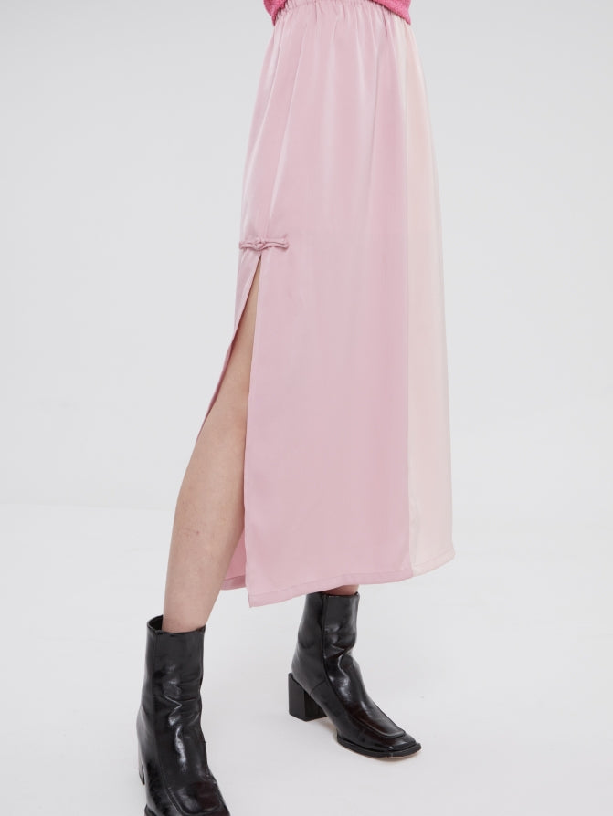 Bi-color Nichi Slit Long-Skirt