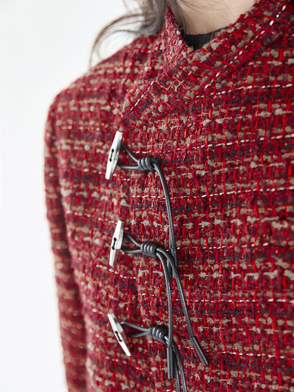 Tweed -Asymmetrie klassische Jacke