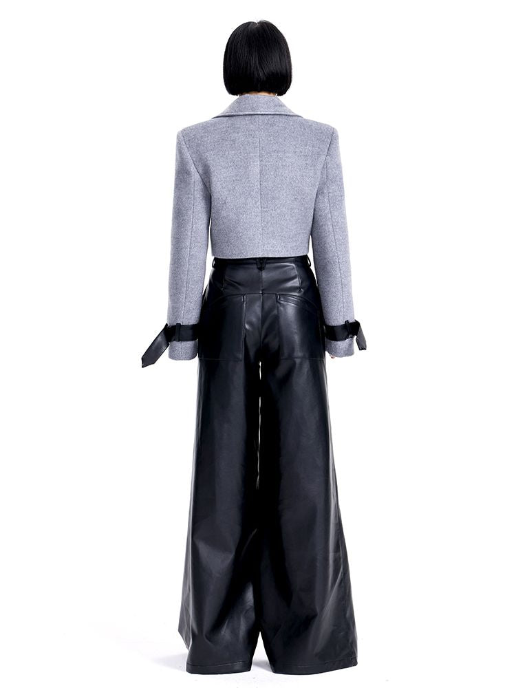 Leather Flare Cool Wide-Pants