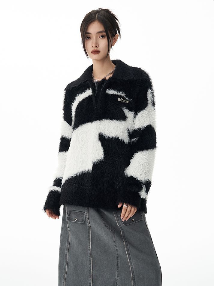 Random Mohair Monotone Knit