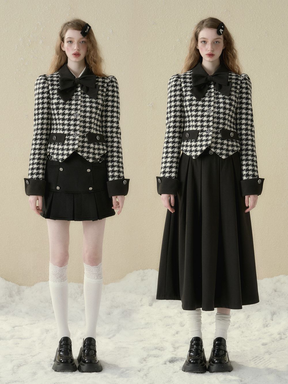 Plaid Grly Retro Jacket＆Skirt