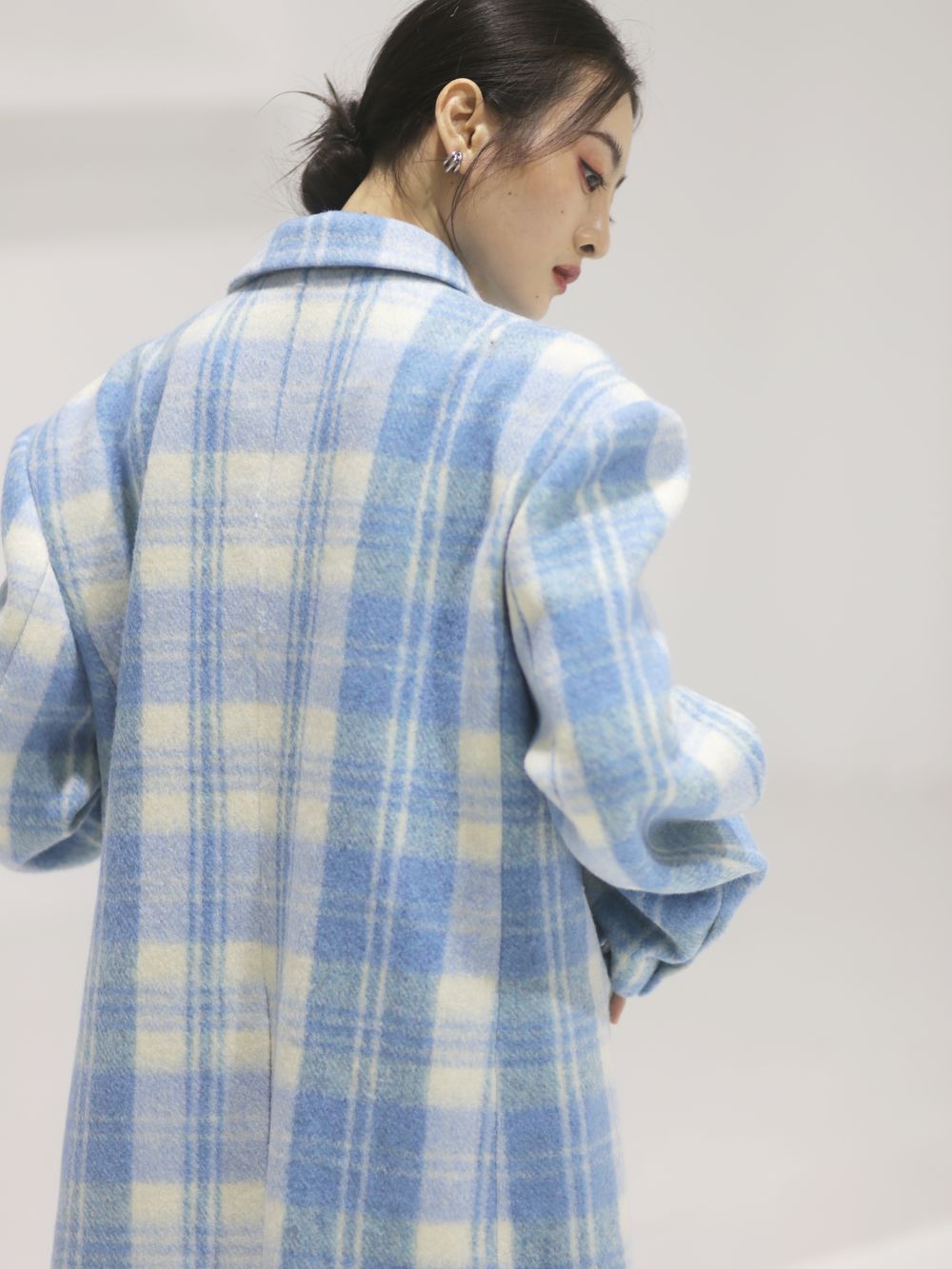 Checked Retro Wool Refreshing Short-COAT