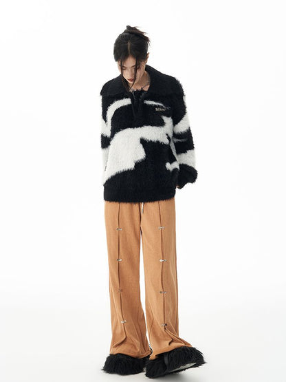 Random Mohair Monotone Knit