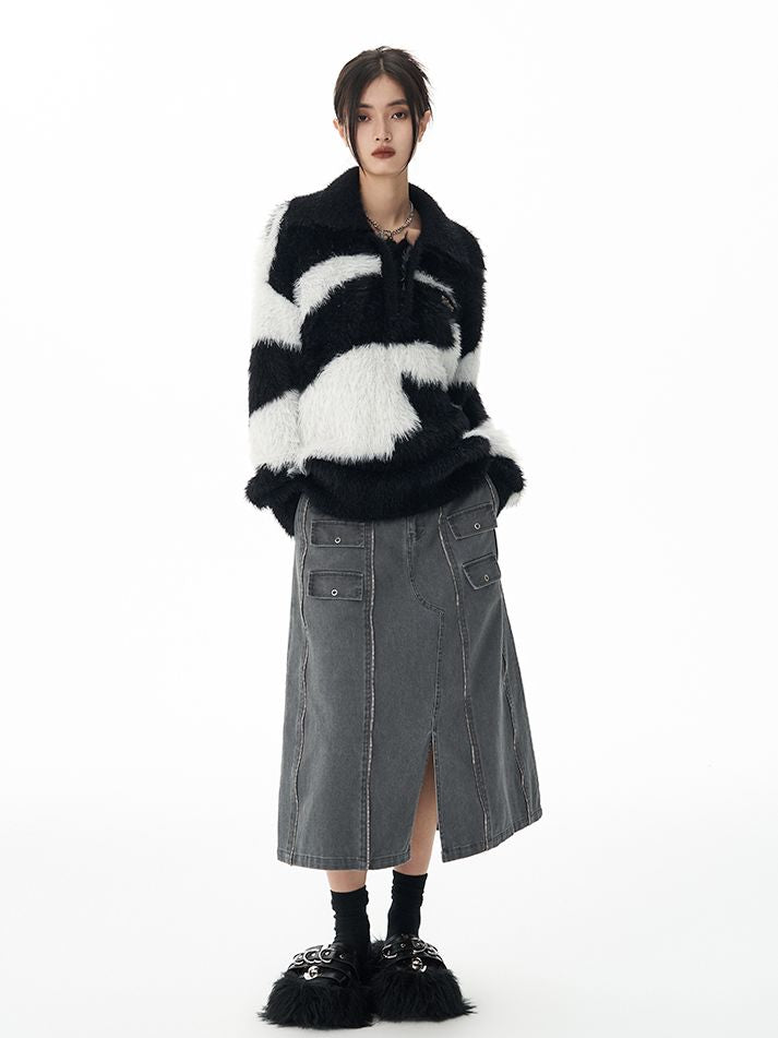 Random Mohair Monotone Knit