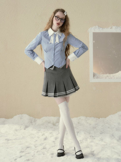 College Pleats Short Skirt