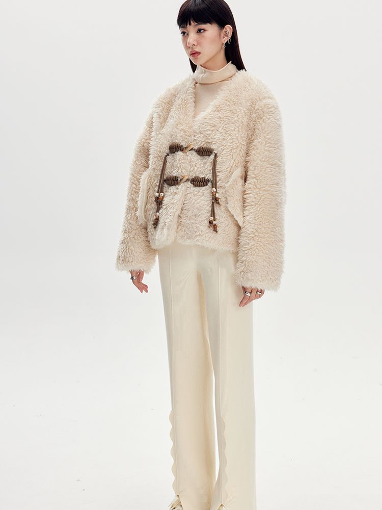 ROPE BOA FUR V-NECK JACKET