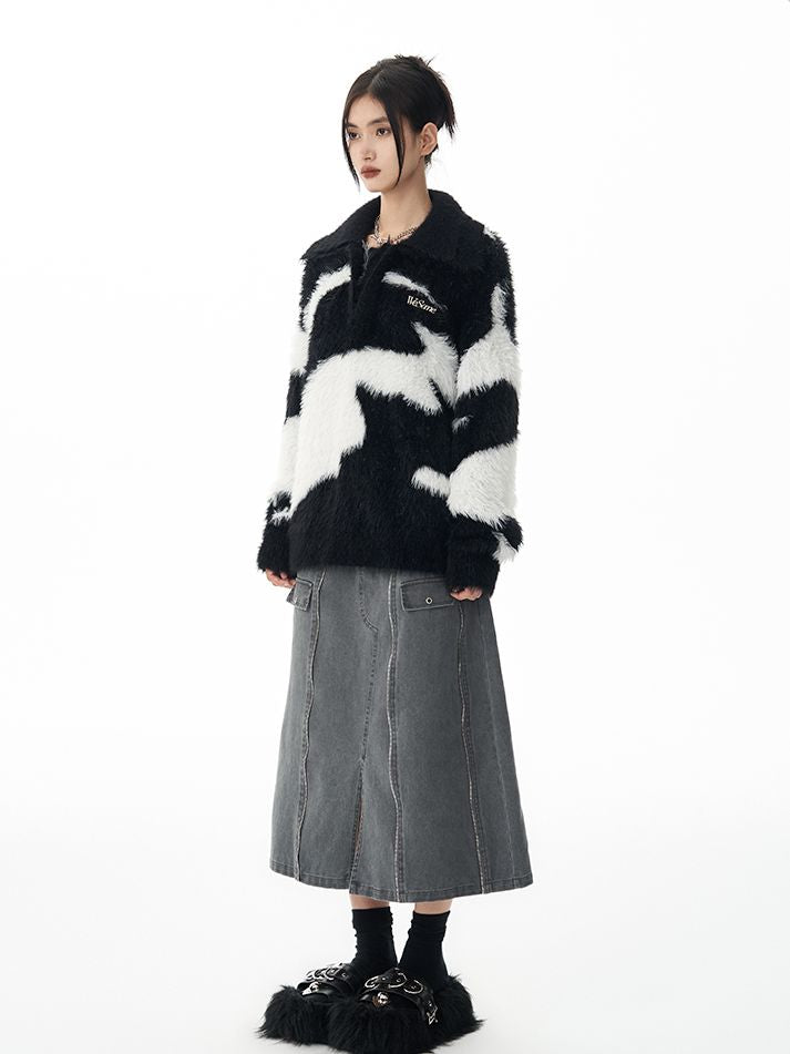 Random Mohair Monotone Knit