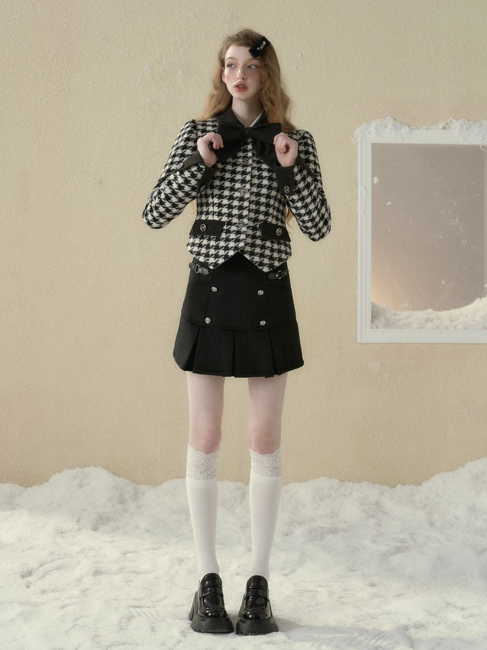 Plaid Grly Retro Jacket＆Skirt