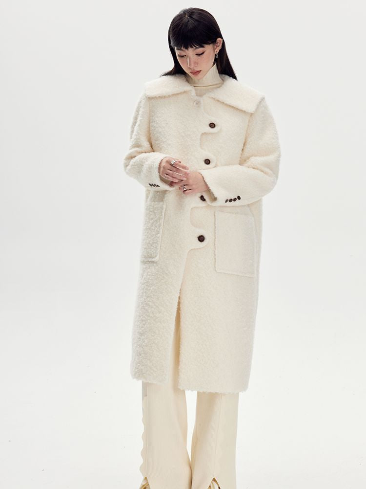 Sailor-collar Wool Wave Nichi Coat